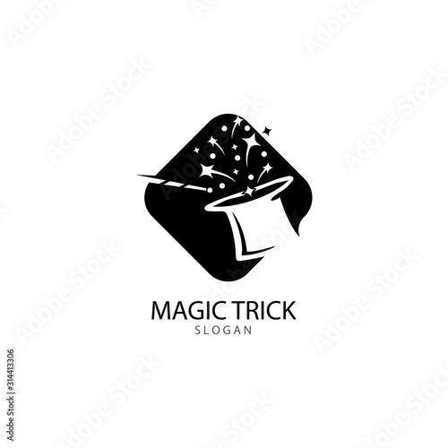 Illustration of magic hat with wand