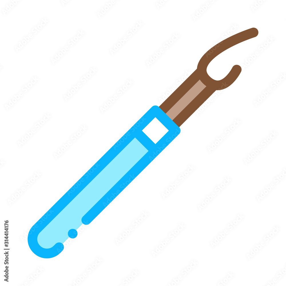 Sewing Knife Icon Vector. Outline Sewing Knife Sign. Isolated Contour Symbol Illustration