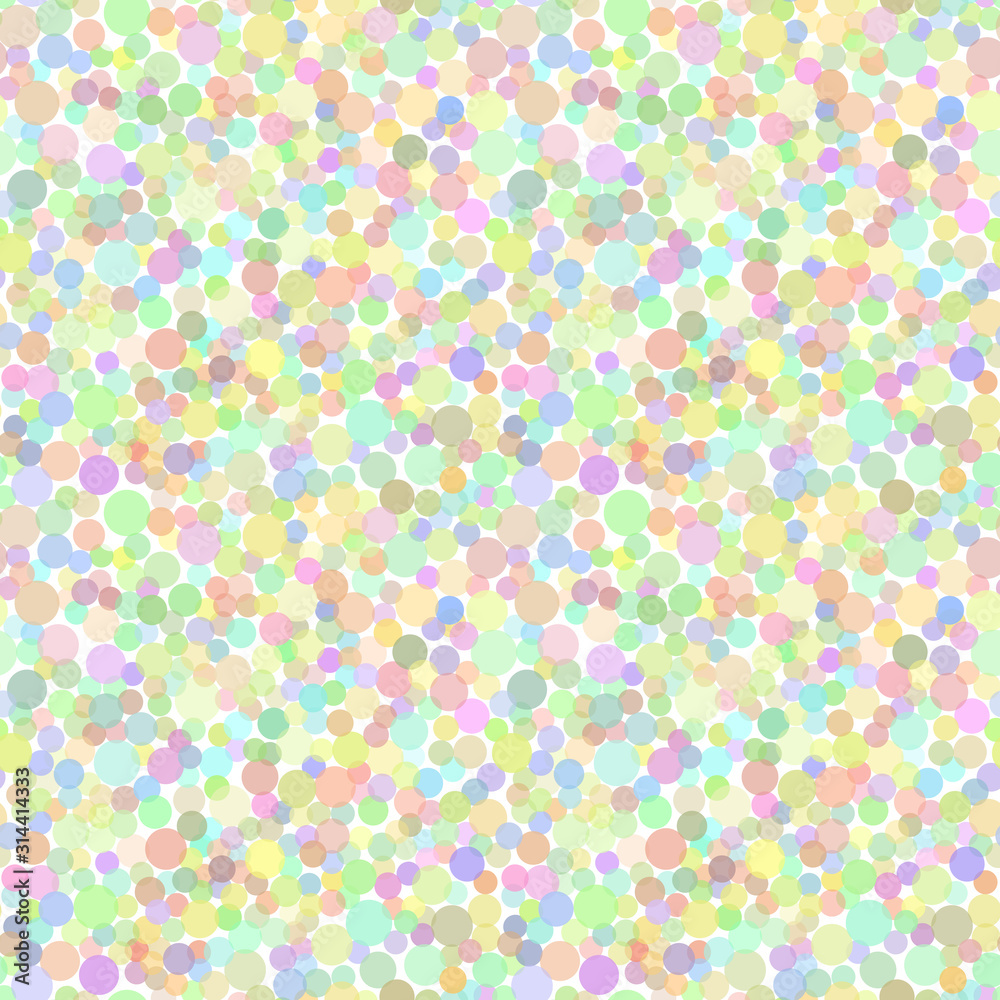 Seamless vector background consisting of circles of different diameters, colors and transparency arranged randomly Seamless vector background consisting of circles of different diameters, colors and transparency arranged randomly