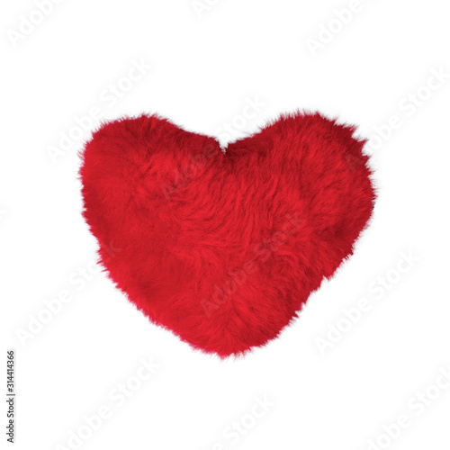 Furphy red heart isolated on white background. Symbol of Love and Valentine's Day. Valentine's Day concept photo.