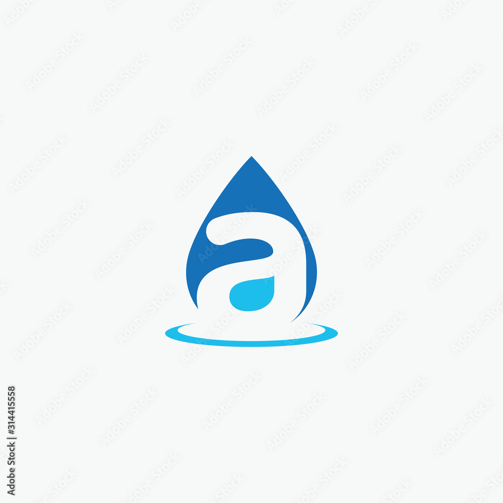 Letter A negative space with water drop logo icon design template elements. Water liquid drop logo Letter A. Good to be used on Oil or Gas Company and or other luxury company -vector Letter A negative space with water drop logo icon design template elements. Water liquid drop logo Letter A. Good to be used on Oil or Gas Company and or other luxury company -vector