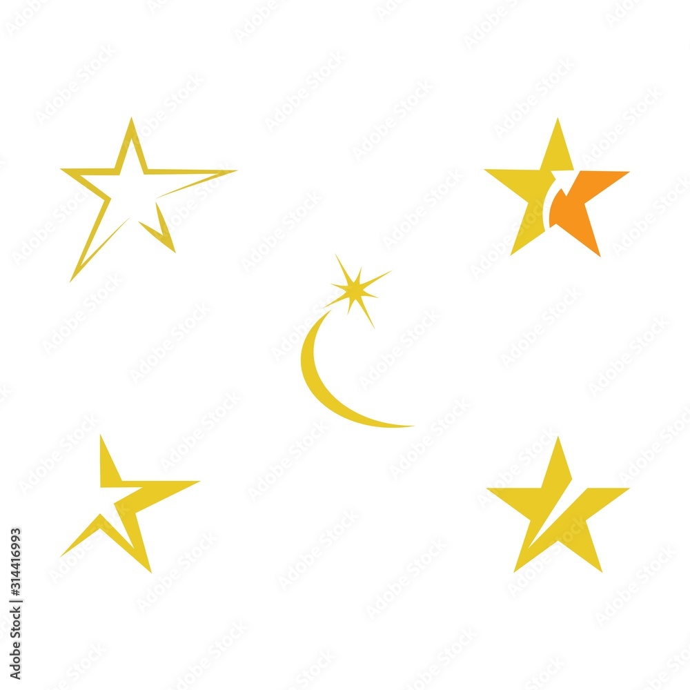 Set Star icon Template