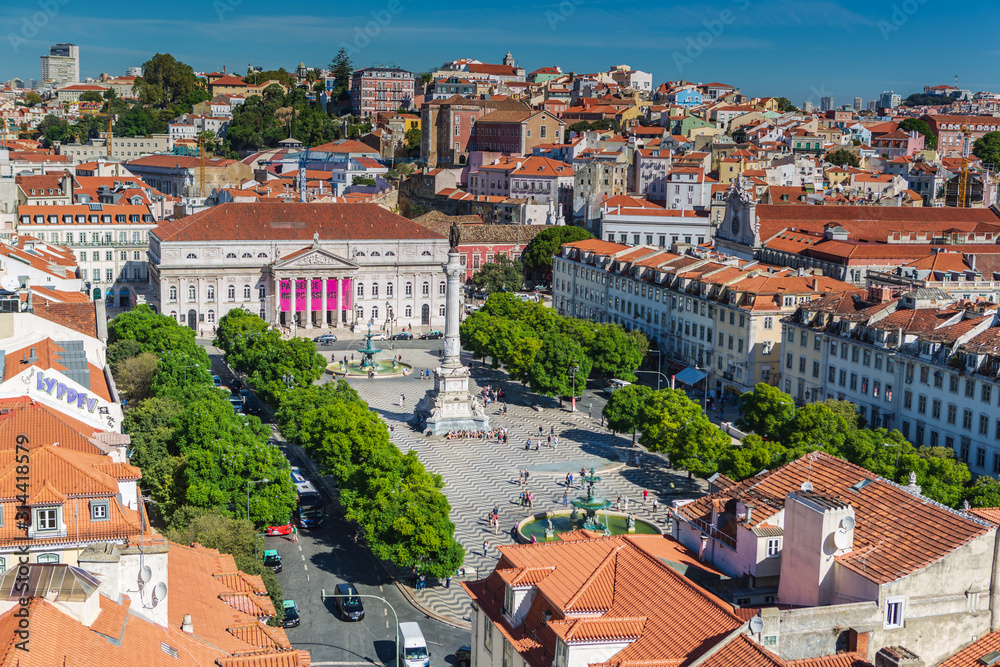View of Lisbon town from top,