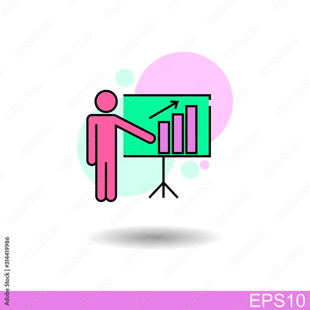 The person icon shows the graph vectors on white background The person icon shows the graph vectors on white background