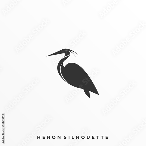 Heron Pose Illustration Vector Template