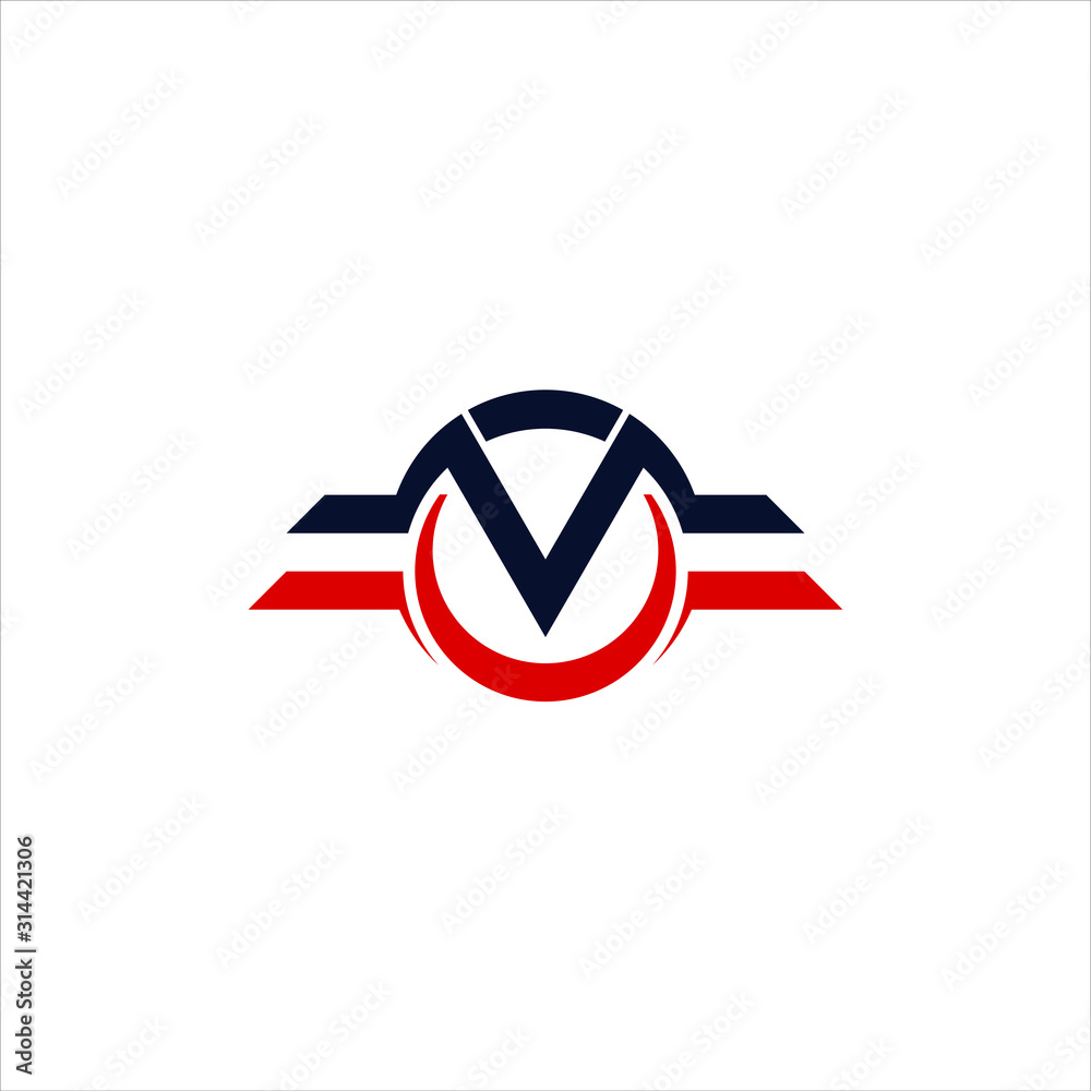 V letter monogram logo design with wings V letter monogram logo design with wings