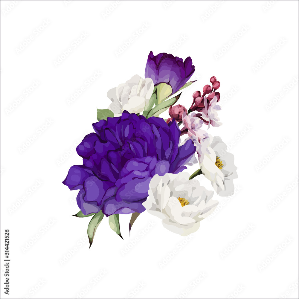 Bouquet of peonies, watercolor, can be used as greeting card, invitation card for wedding, birthday and other holiday and summer background. Vector. Bouquet of peonies, watercolor, can be used as greeting card, invitation card for wedding, birthday and other holiday and summer background. Vector.