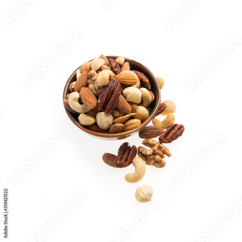 nuts or mix nuts on a background new.