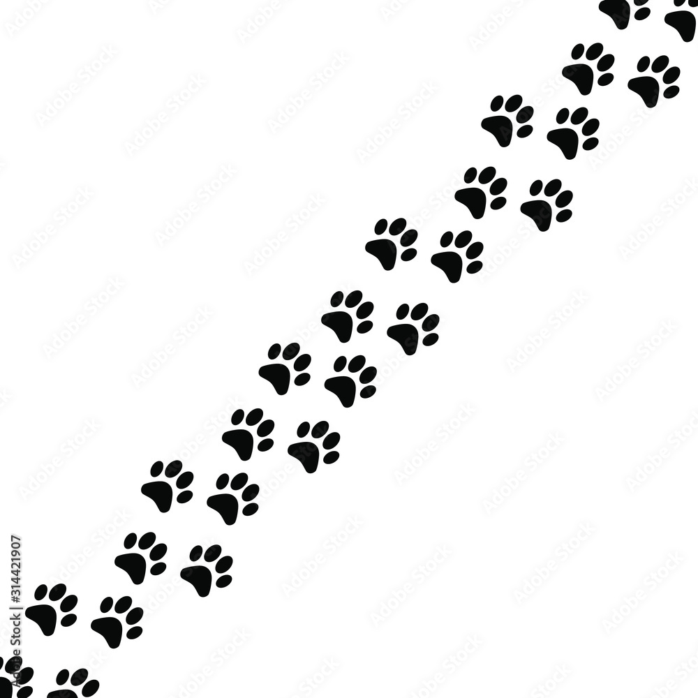 dog paw vector footprint icon logo french bulldog cat puppy kitten cartoon symbol sign illustration doodle
