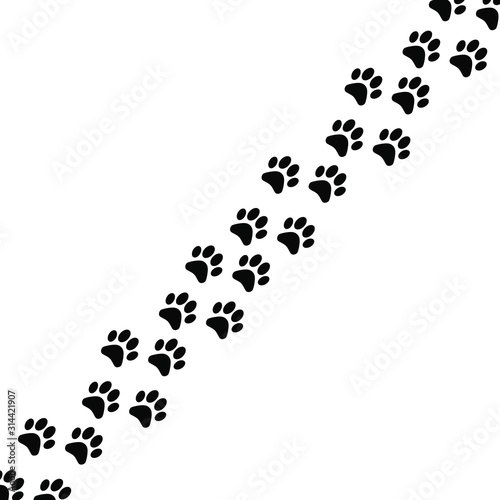 dog paw vector footprint icon logo french bulldog cat puppy kitten cartoon symbol sign illustration doodle