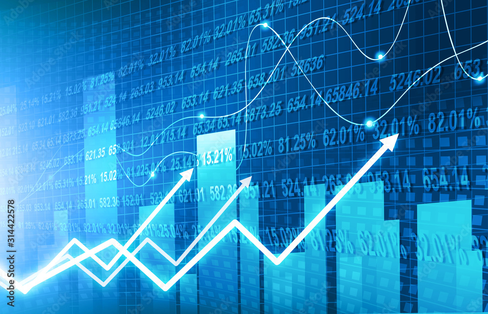 stock market finance graph background with abstract Growth graph chart. 2d illustration. stock market finance graph background with abstract Growth graph chart. 2d illustration.