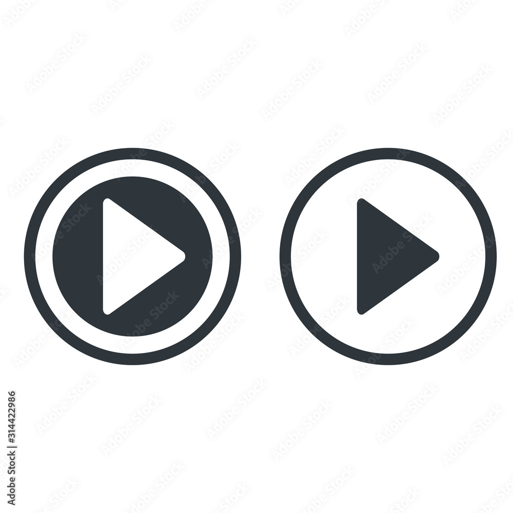 Play Icon. Play button vector icon