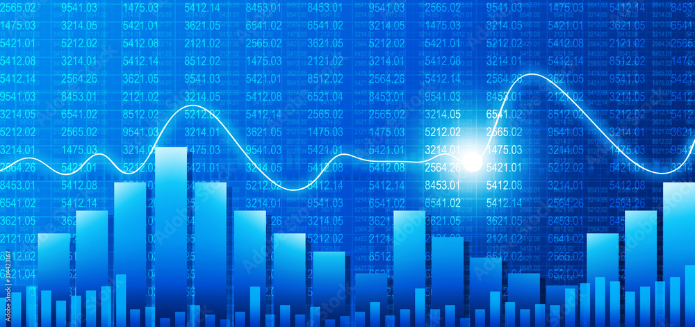 Stock market finance graph background with abstract Growth graph chart. 2d illustration Stock market finance graph background with abstract Growth graph chart. 2d illustration