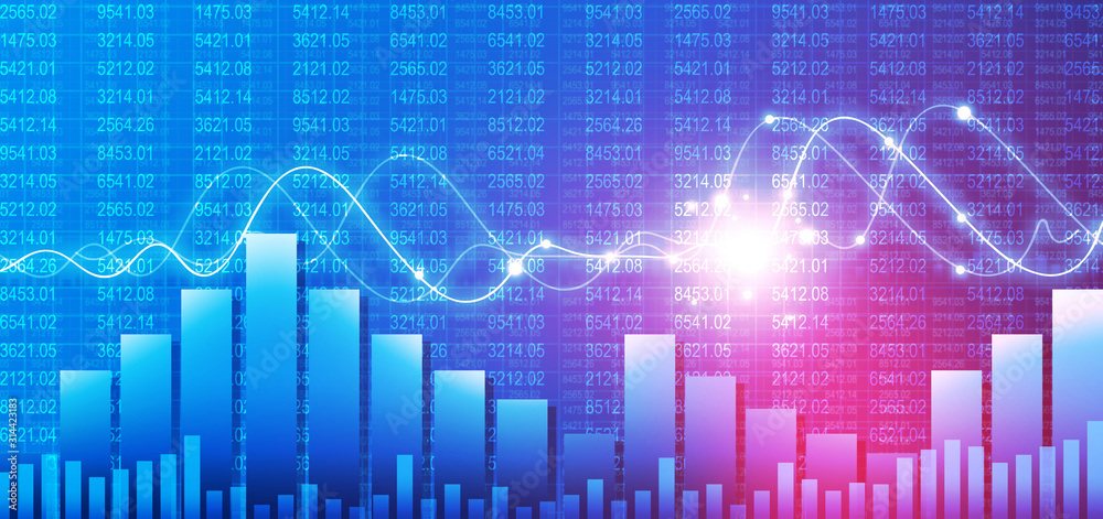 Stock market finance graph background with abstract Growth graph chart. 2d illustration Stock market finance graph background with abstract Growth graph chart. 2d illustration