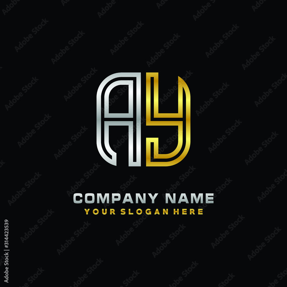 initial letter GU logo Abstract vector minimalist. letter logo gold and silver color initial letter GU logo Abstract vector minimalist. letter logo gold and silver color