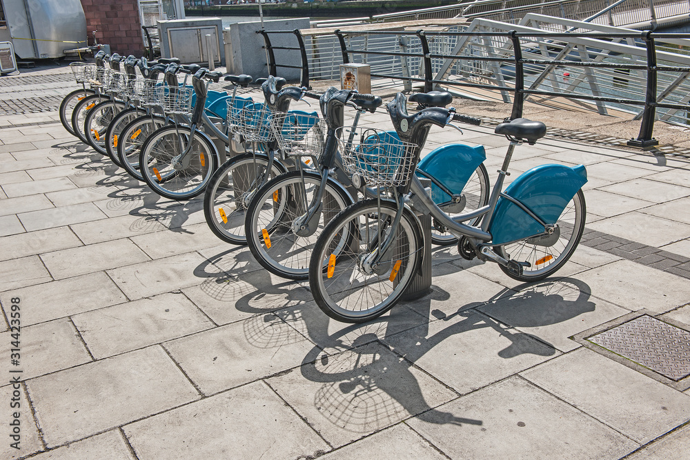 Naklejka premium Fahrradstation in Dublin, Irland