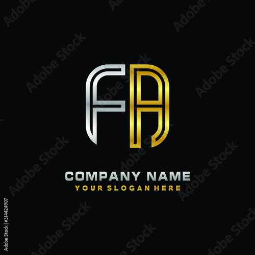 initial letter FA logo Abstract vector minimalist. letter logo gold and silver color Free Download initial letter FA logo Abstract vector minimalist. letter logo gold and silver color - GFXLoad