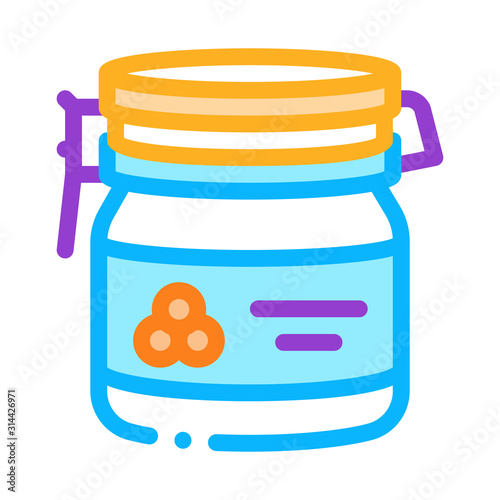 Caviar Bottle Icon Vector. Outline Caviar Bottle Sign. Isolated Contour Symbol Illustration photo