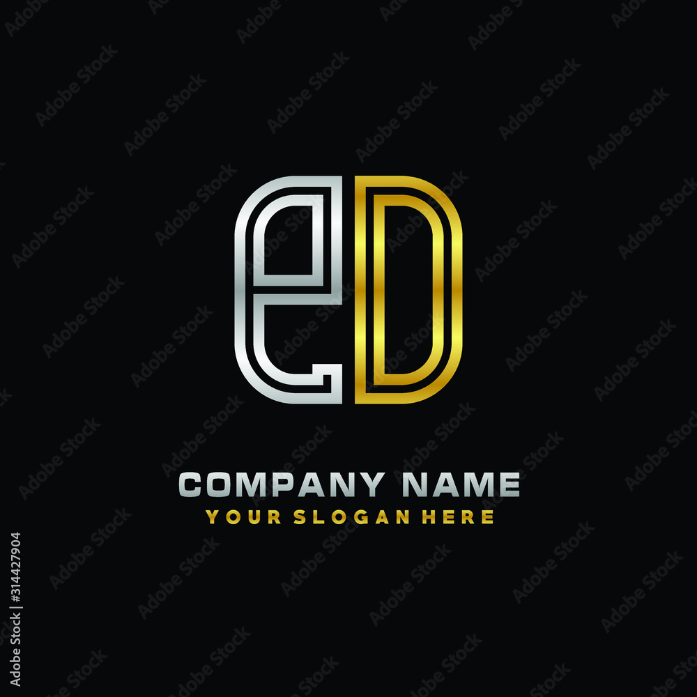 initial letter PO logo Abstract vector minimalist. letter logo gold and silver color initial letter PO logo Abstract vector minimalist. letter logo gold and silver color