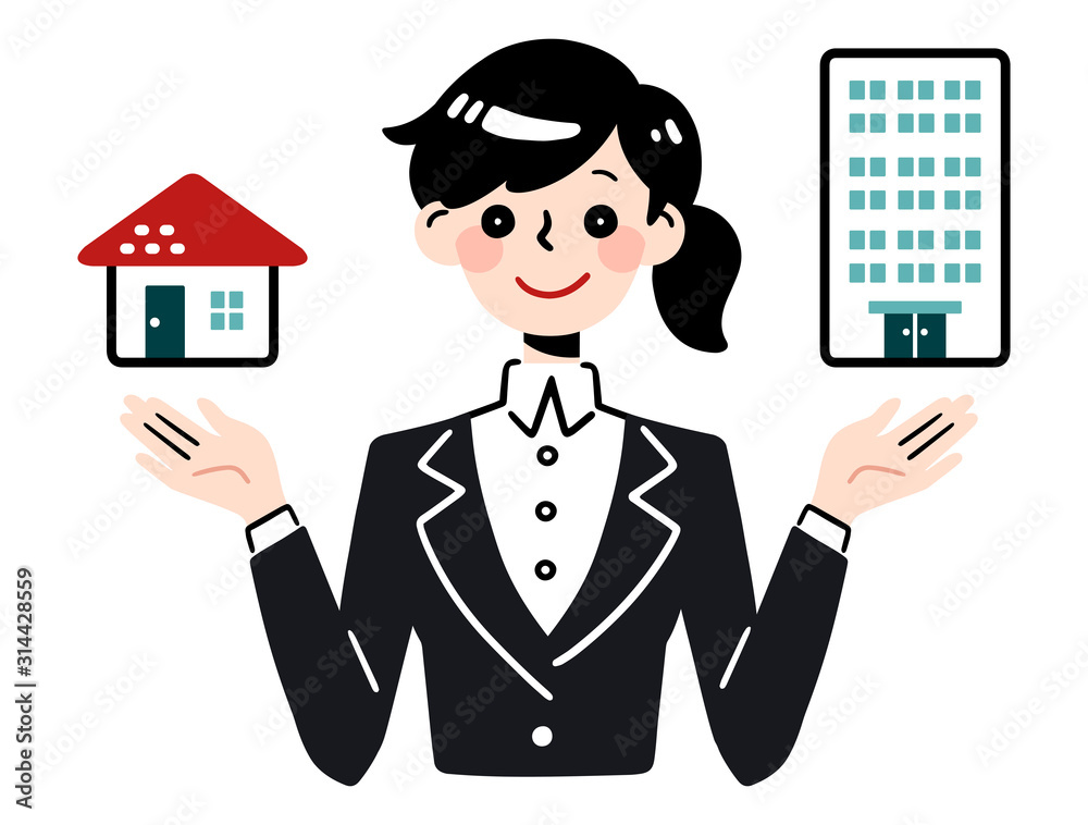 office worker woman / Comparison , Choice / real estate office worker woman / Comparison , Choice / real estate