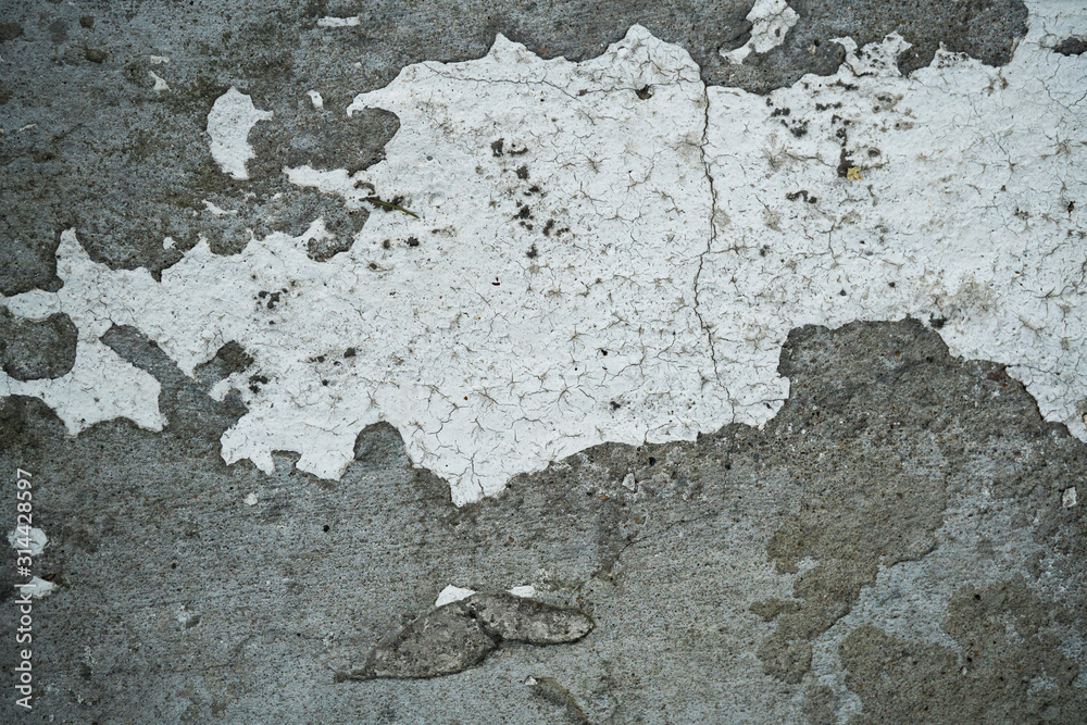 Obraz premium Texture of an old cracked concrete wall. Background image of a worn gray concrete surface