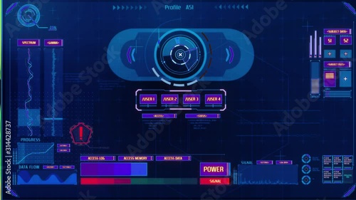 Glowing Futuristic interface/Digital screen/control dashboard photo