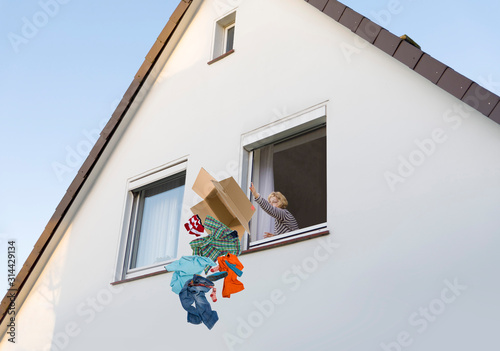 Schilderij op canvas Rauswurf aus der Wohnung