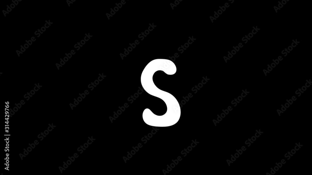 Doodle Letters pack animation with black png background. Stock Video