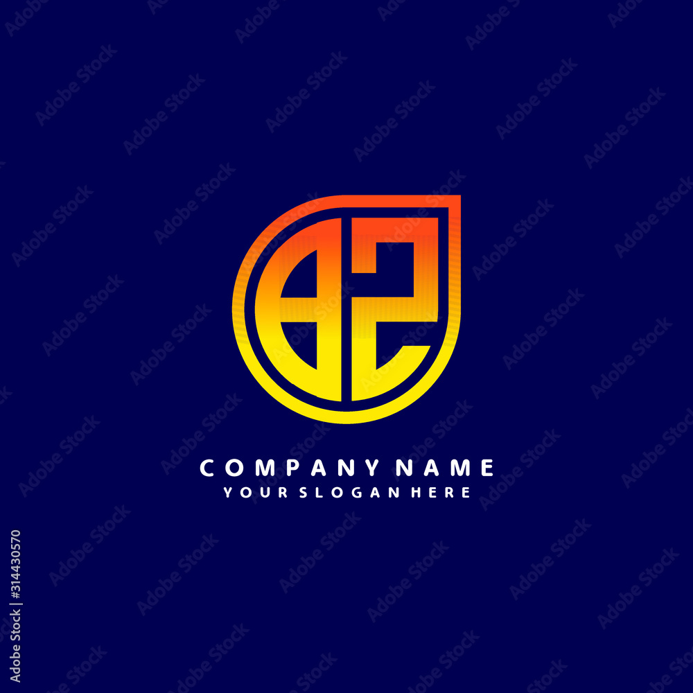 letter Ab orange abstract logo, with a blue background letter Ab orange abstract logo, with a blue background