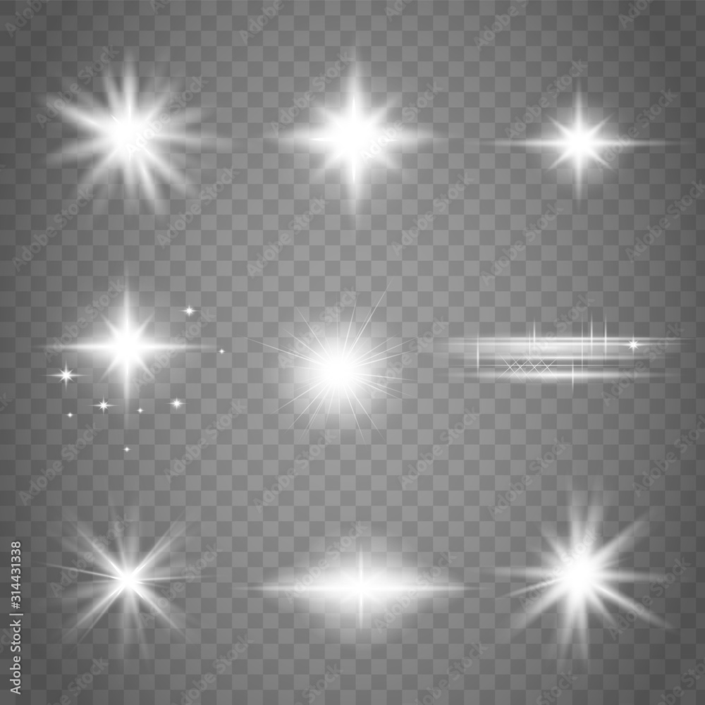 Glow isolated set Glow isolated set