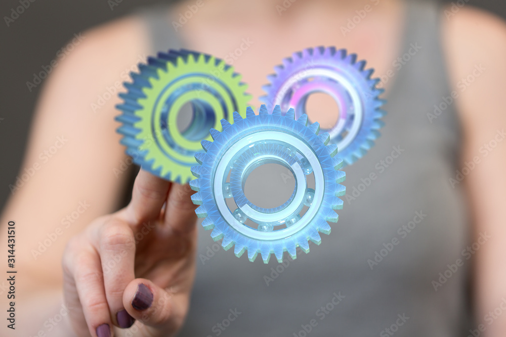 Business, Internet and technology concept. Business select gear icon on virtual screen. Business, Internet and technology concept. Business select gear icon on virtual screen.