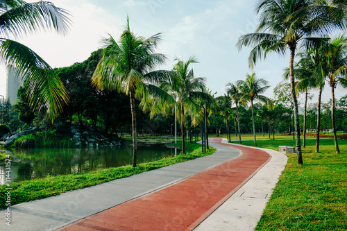 KUALA LUMPUR, MALAYSIA - JANUARY 10TH, 2020. Landscape Design at Taman Tasik Titiwangsa