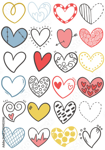 0030 hand drawn scribble hearts