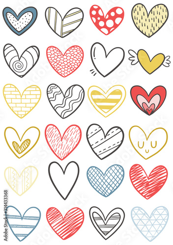 0033 hand drawn scribble hearts