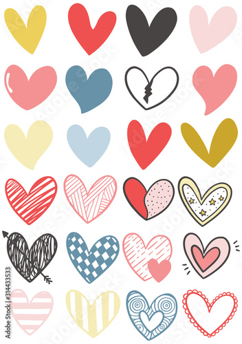 0038 hand drawn scribble hearts