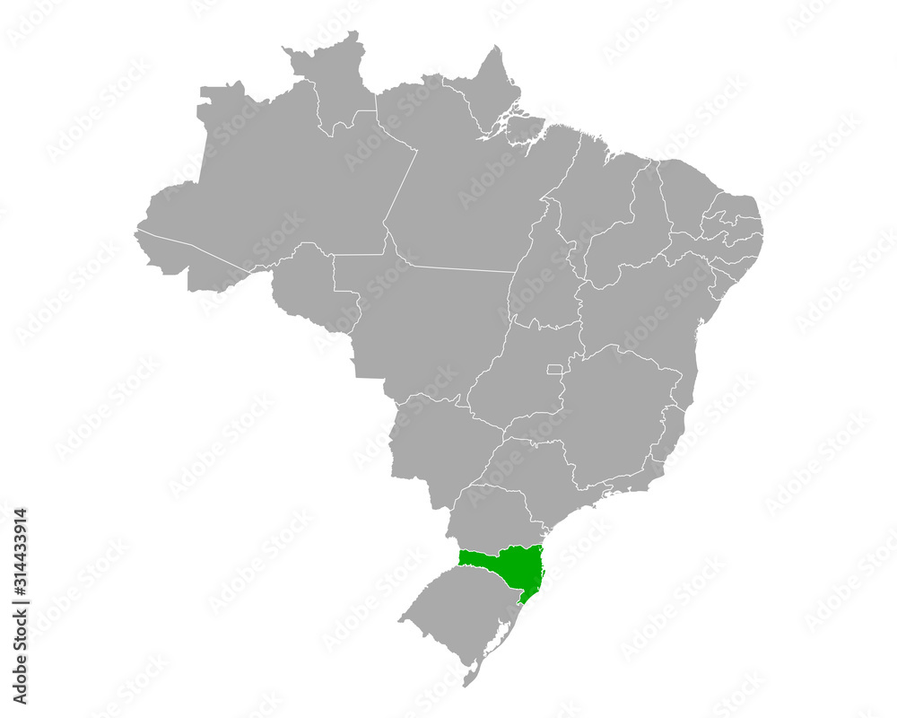 Karte von Santa Catarina in Brasilien