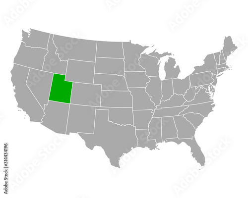 Karte von Utah in USA