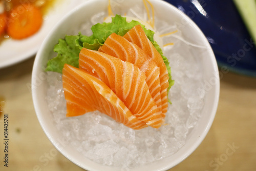 Salmon fillet in a restaurant