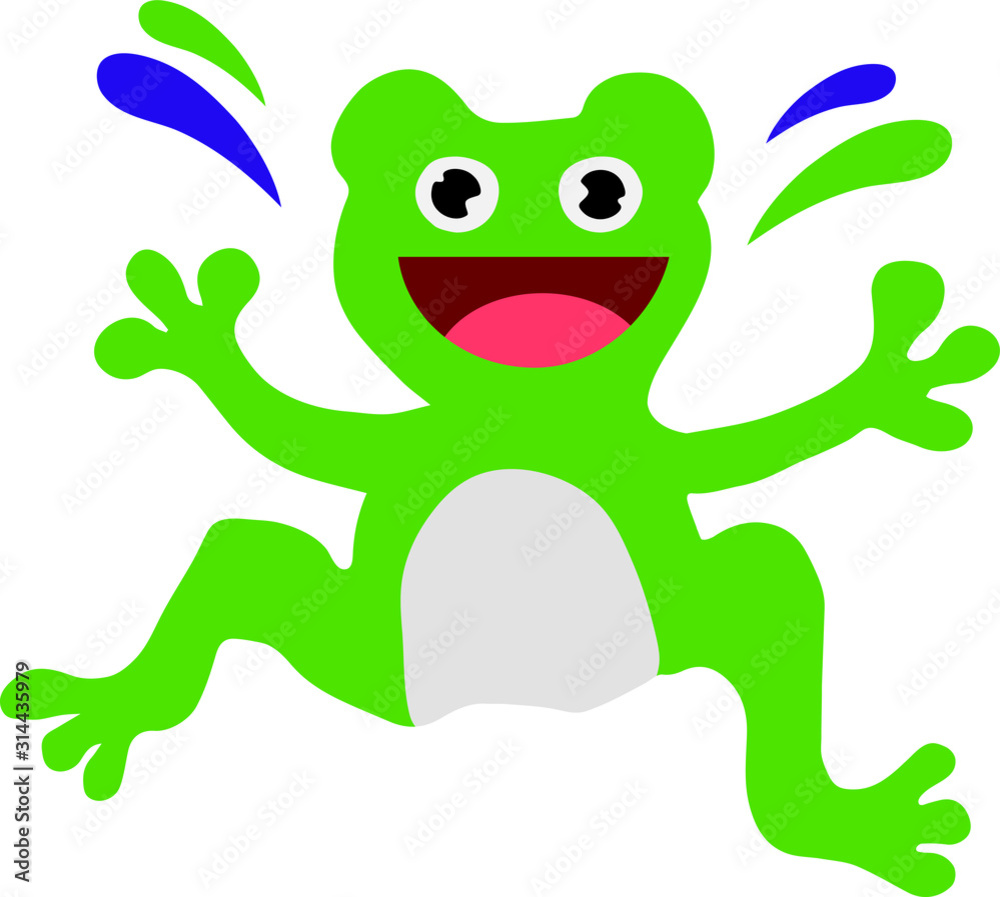Fototapeta premium Happy Frog smiling cartoon Illustration