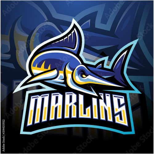 Marlin esport mascot logo design