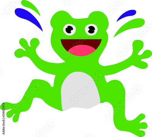 Happy Frog smiling cartoon Illustration