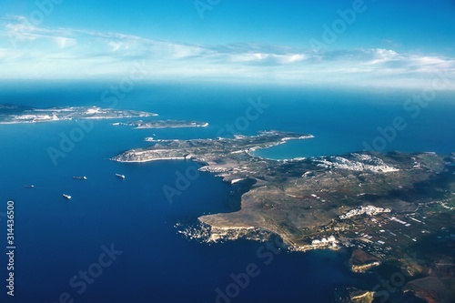 Aerial view of the Maltese islands including Malta, Gozo and Comino