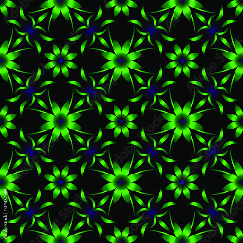 Seamless endless repeating ornament of green shades