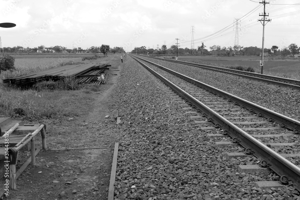 railway tracks in winter