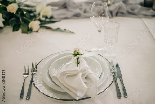 Festive romantic elegant table setting