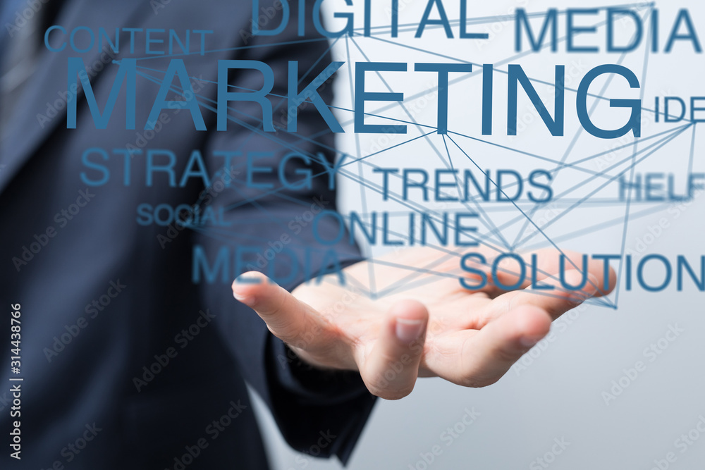 marketing digital concept in hand marketing digital concept in hand