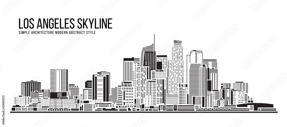 Cityscape Building Simple architecture modern abstract style art Vector Illustration design -  Los Angeles city