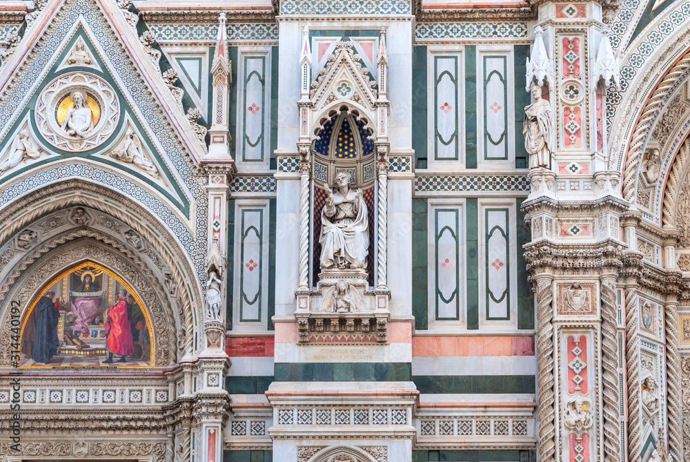 Fototapeta Szczegół Katedralny Kościelny Duomo bazylika Di Santa Maria Del Fiore w Florencja