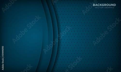 Abstract dark blue background with overlap layer on carbon texture. Vector illustration.