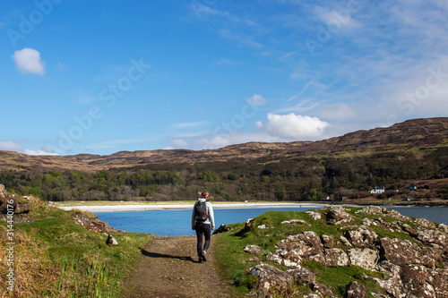 trekking at Calgary bay on Mull